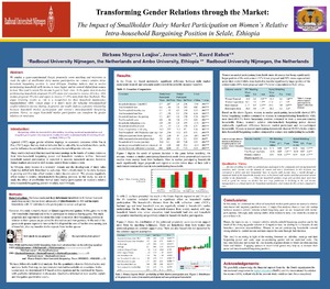 Transforming gender relations through the market: The impact of smallholder dairy market participation on women`s relative intra-household bargaining position in Selale, Ethiopia