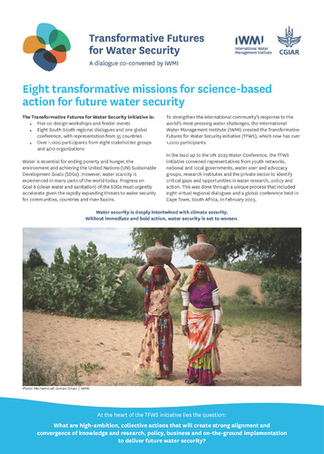 Eight transformative missions for science-based action for future water security
