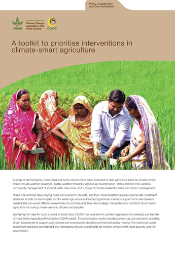 A toolkit to prioritise interventions in climate-smart agriculture