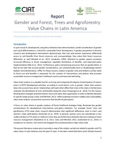 Gender and forest, trees and agroforestry value chains in Latin America