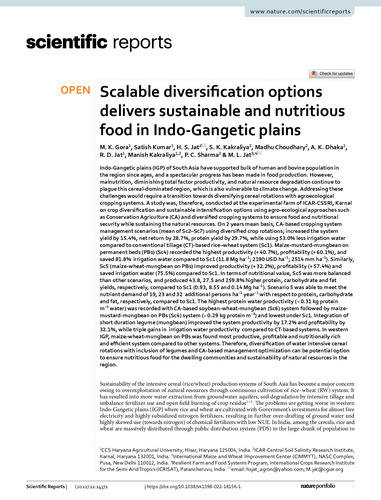 Scalable diversification options delivers sustainable and nutritious food in Indo-Gangetic plains