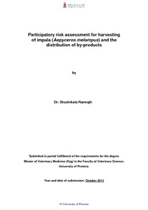 Participatory risk assessment for harvesting of impala (Aepyceros melampus) and the distribution of by-products