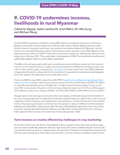 COVID-19 undermines incomes, livelihoods in rural Myanmar