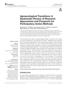 Agroecological transitions: A systematic review of research approaches and prospects for participatory action methods