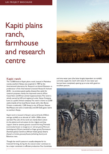 Kapiti plains ranch: Farmhouse and research centre