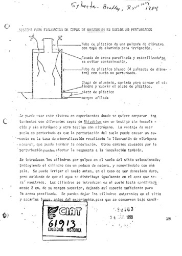 Sistema para evaluación de cepas de rhizobium en suelos no perturbados