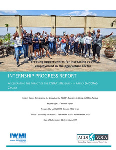 Internship Report: Creating Opportunities for Increasing Youth Employment in the Agriculture Sector