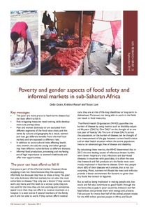 Poverty and gender aspects of food safety and informal markets in sub-Saharan Africa