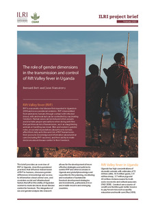 The role of gender dimensions in the transmission and control of Rift Valley fever in Uganda