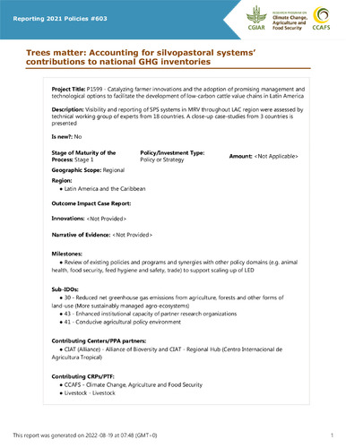 Trees matter: Accounting for silvopastoral systems’ contributions to national GHG inventories