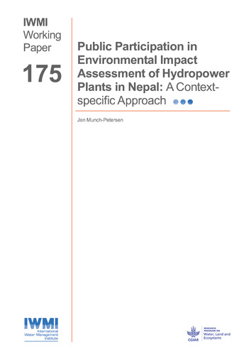 Public participation in environmental impact assessment of hydropower plants in Nepal: a context-specific approach