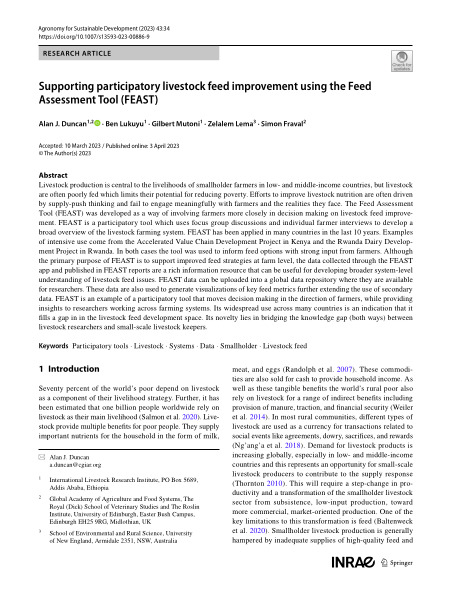 Supporting participatory livestock feed improvement using the Feed Assessment Tool (FEAST)