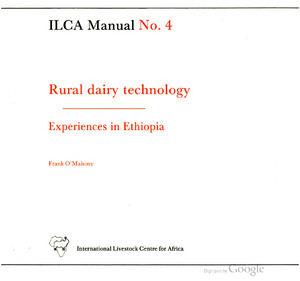 Rural dairy technology. Experiences in Ethiopia