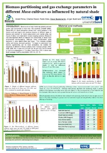 Biomass partitioning and gas exchange parameters in different Musa cultivars as influenced by natural shade