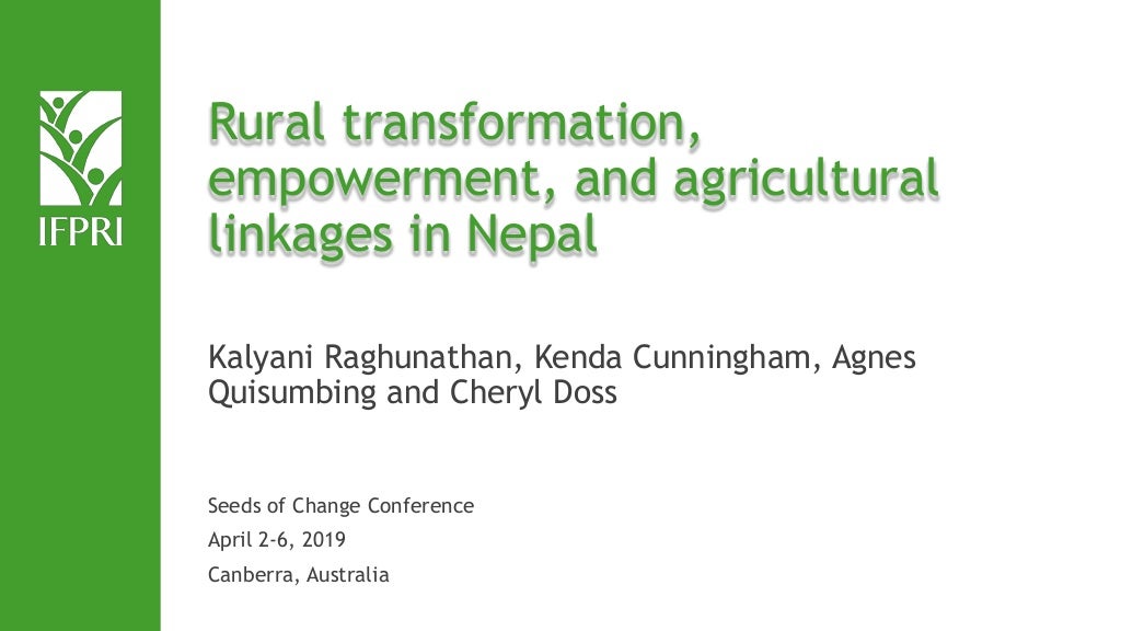 Rural transformation, empowerment, and agricultural linkages in Nepal