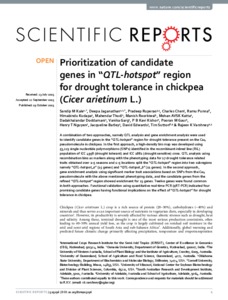 Prioritization of candidate genes in “QTL-hotspot” region for drought tolerance in chickpea (Cicer arietinum L.)