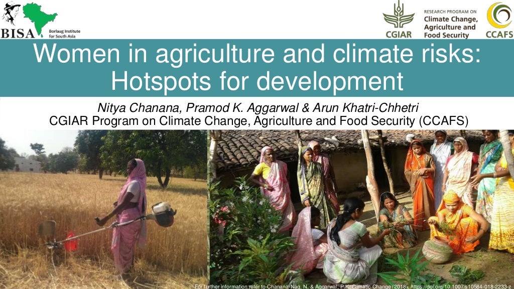 Women in agriculture and climate risks: hotspots for development