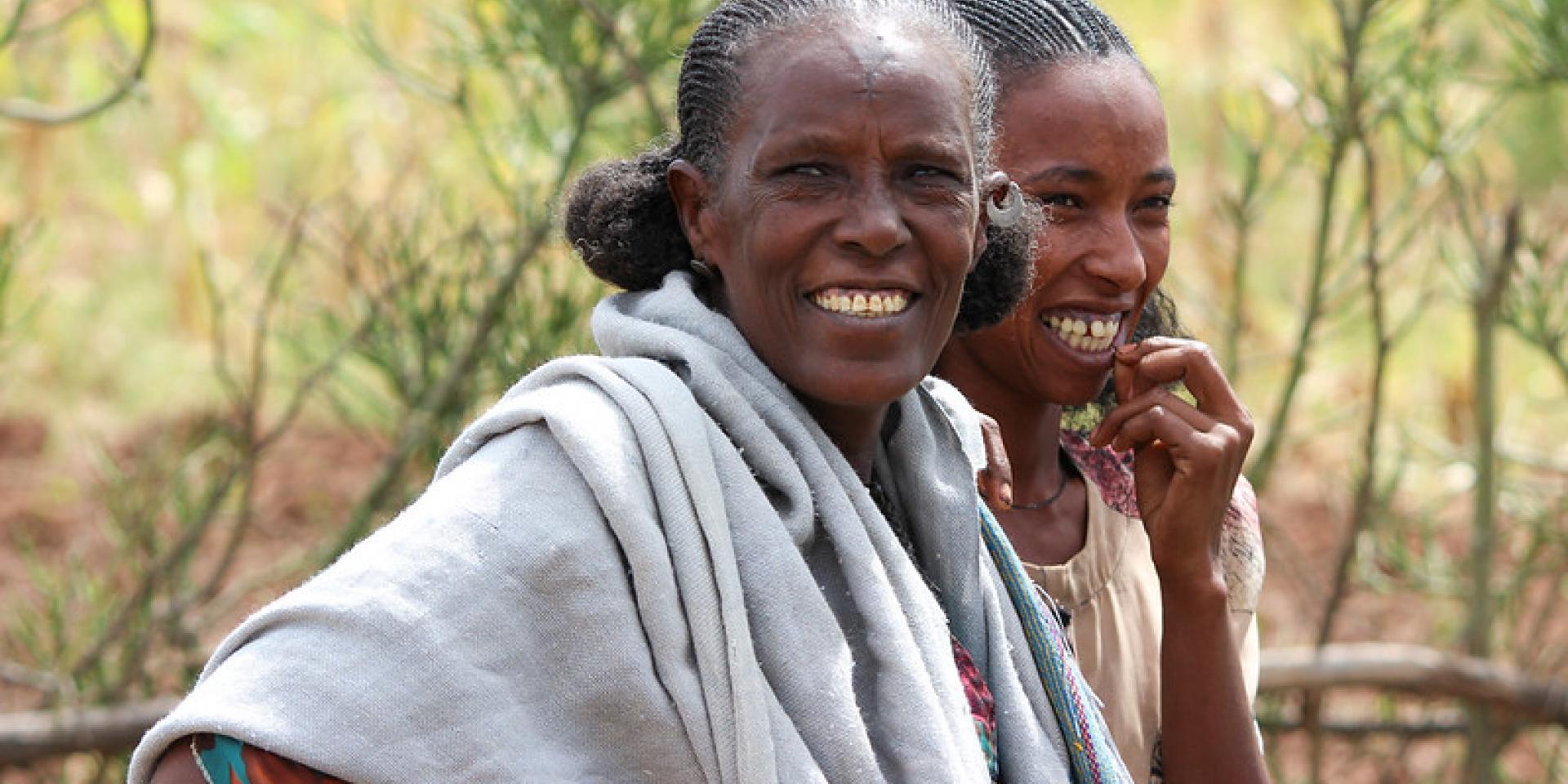 Two women in Abreha we Astbeha, Tigray Ethiopia. 