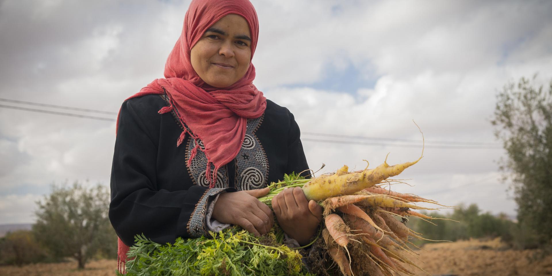 A woman with her vegetables