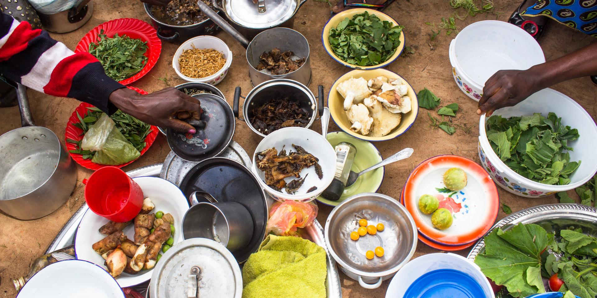 Plates of food in Zambia