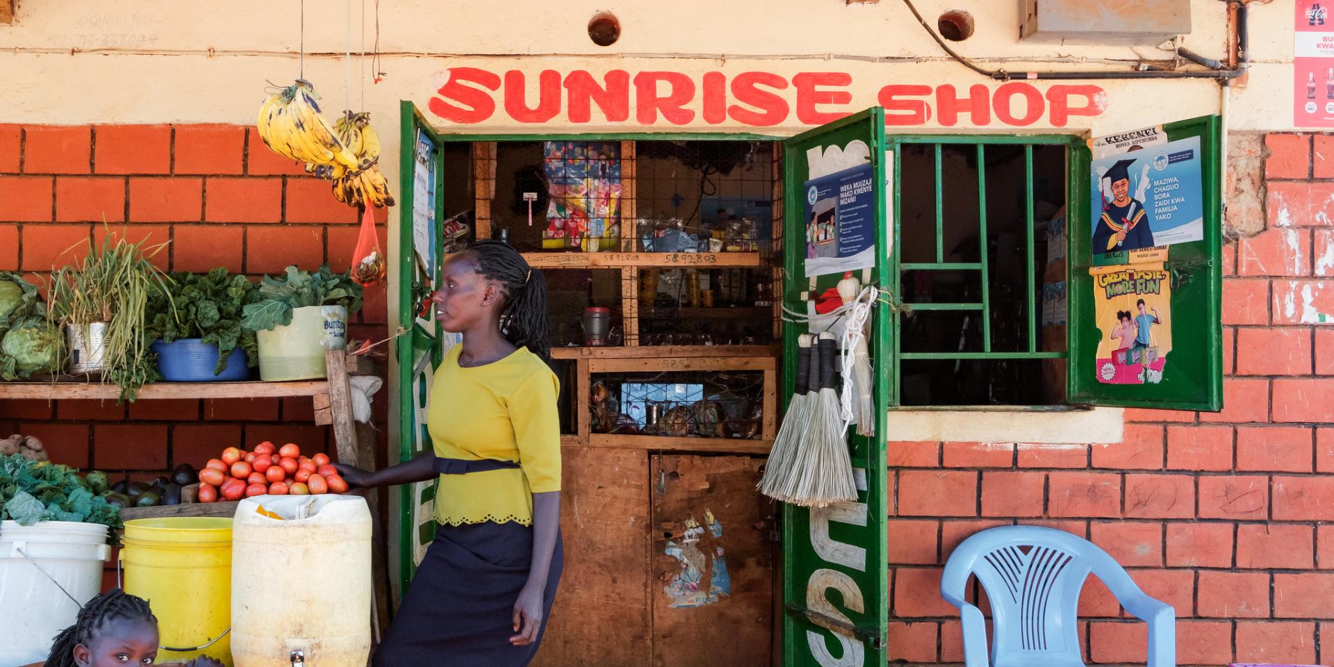 Lois Jemutai at her shop near Eldoret, Kenya. (Photo by Kabir Dhanji)
