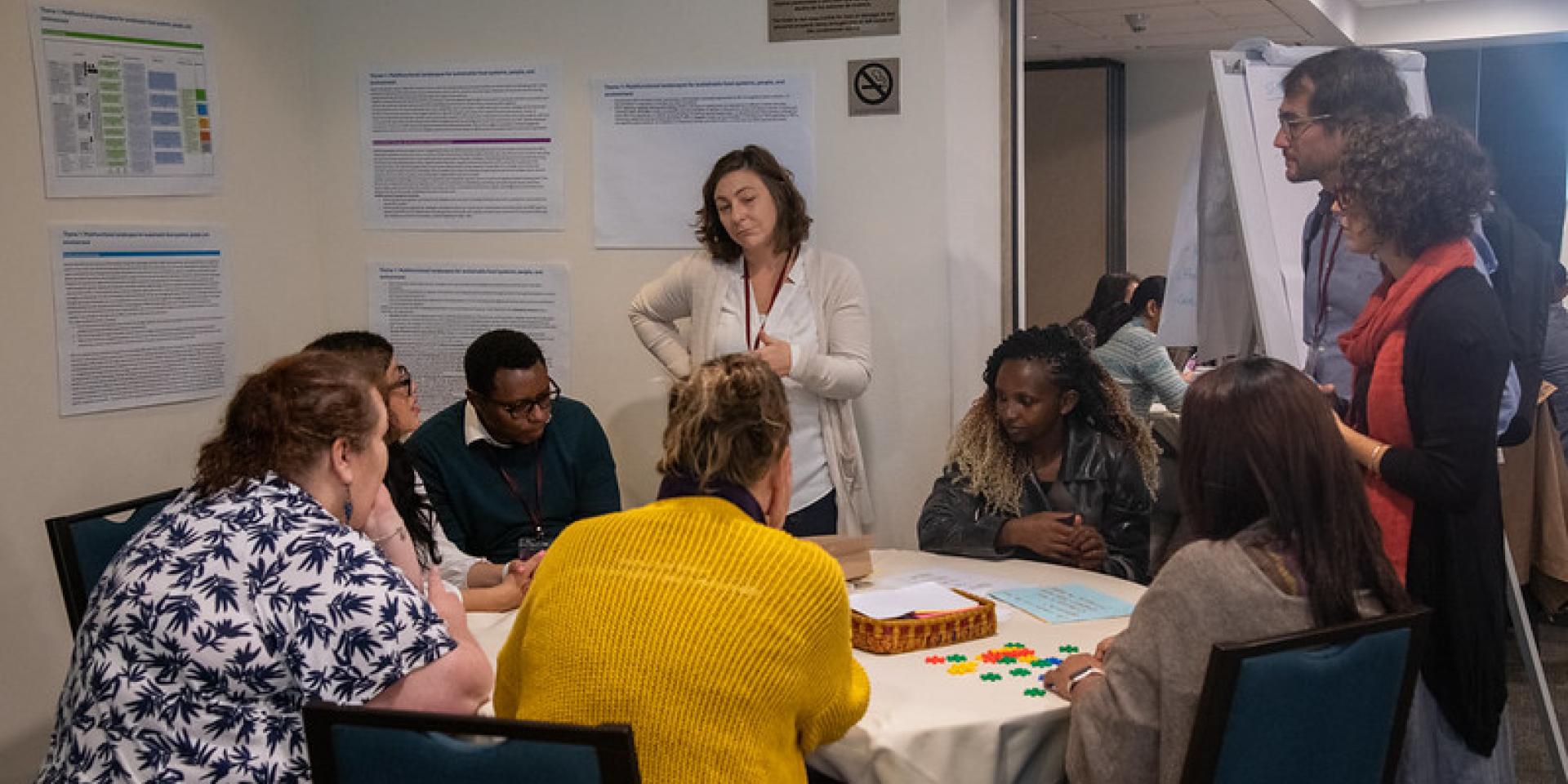 Researchers in a group discussion