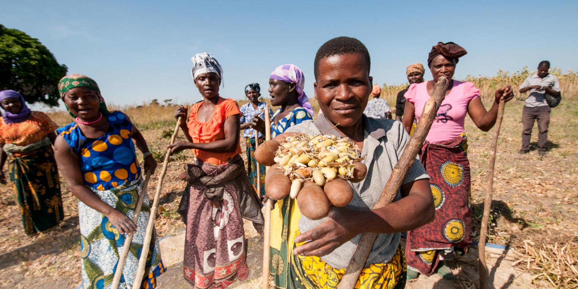 Photo of women with beans in Tanzania
