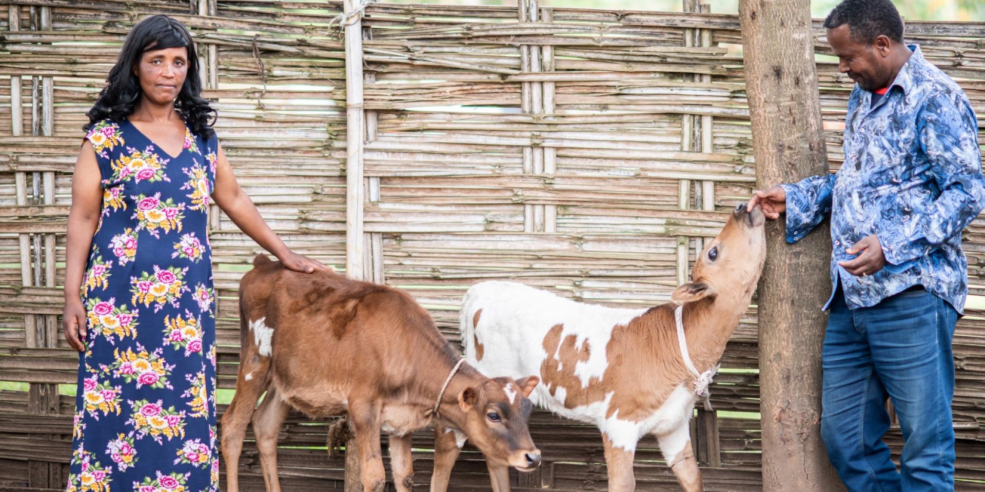 A couple at their home in Doyogena District, Ethiopia 