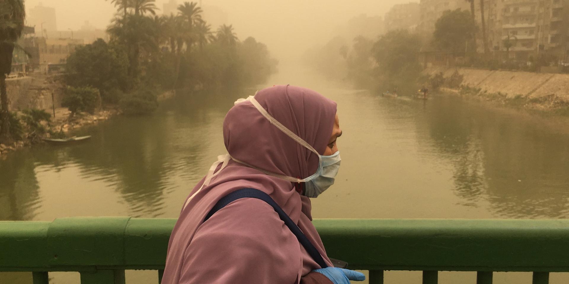 Photo of masked woman in Egypt