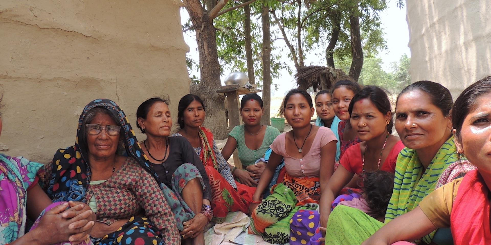 A group of women sitting