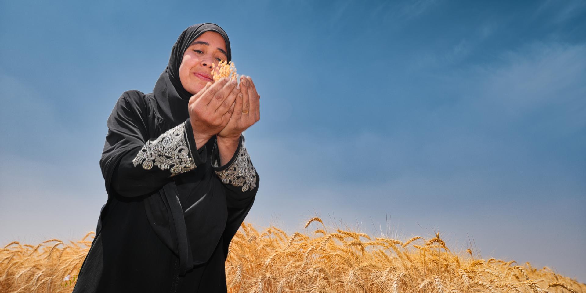 Woman farmer in paddy field