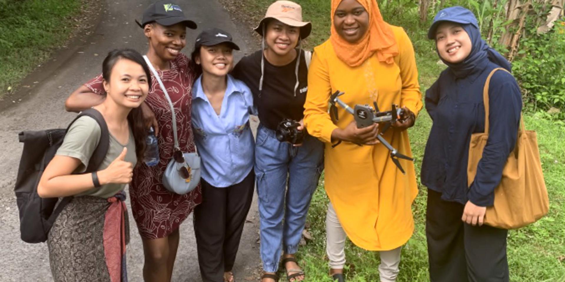 Women using a drone