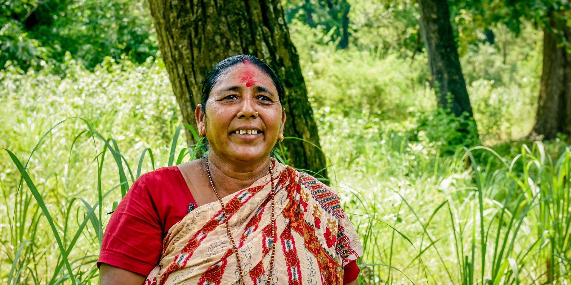 The leader of the women's lemongrass harvesting group at the Chisapani Community Forest User Group