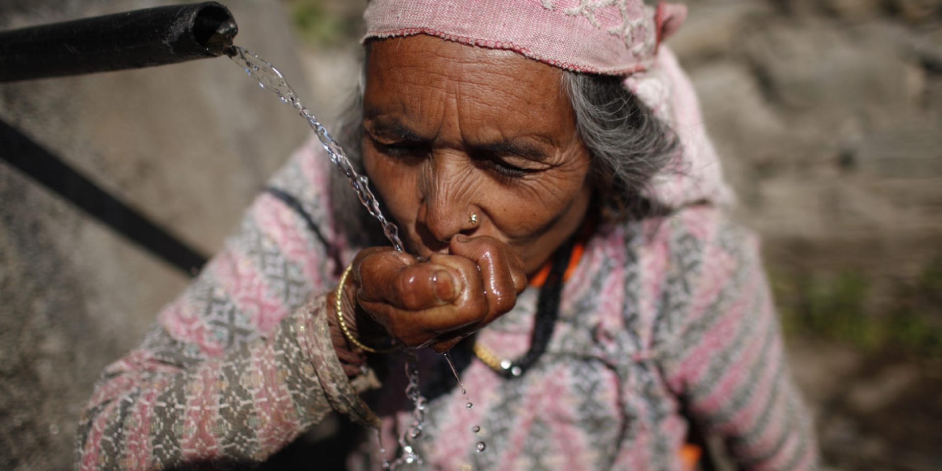 Woman drinking water