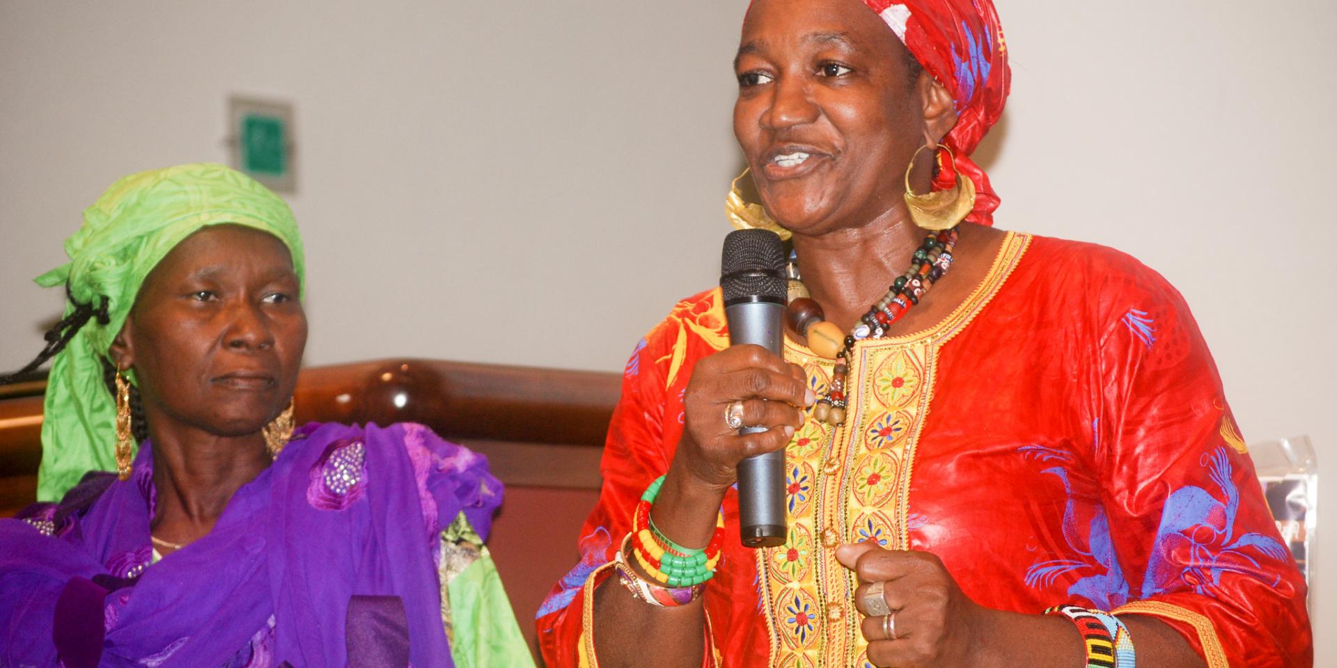 Malian woman with microphone