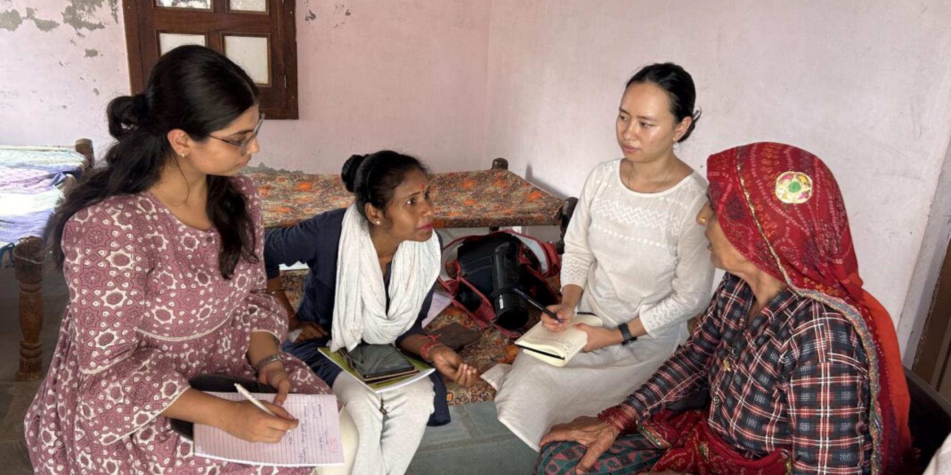 Woman enumerator undertaking survey