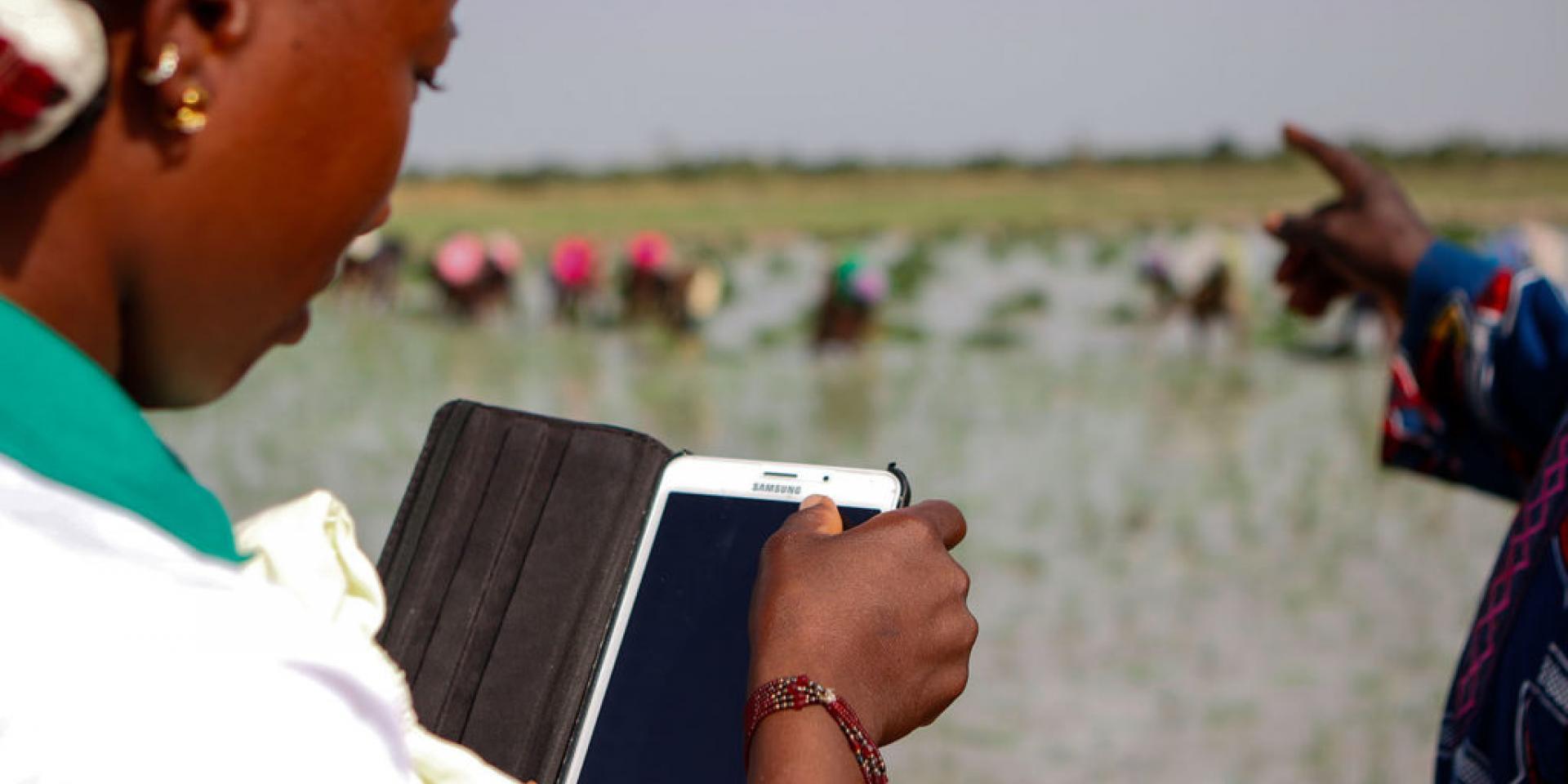 Woman using a phone