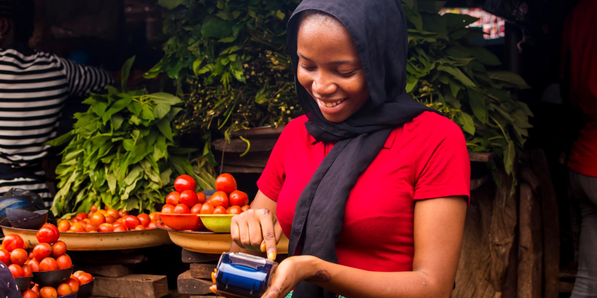 Photo of a woman at the market