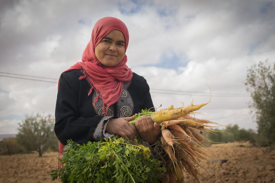 A woman with her vegetables