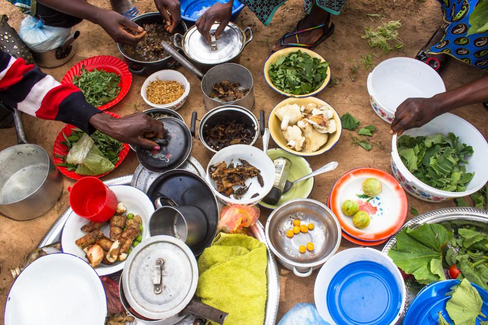 Plates of food in Zambia