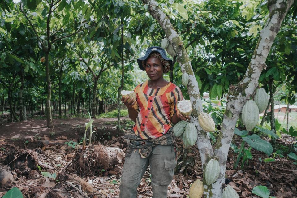 Rachel Olo (Married with 5 children) has one hectare of land planted with cocoa
