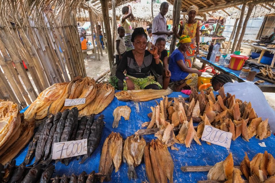 Dried fish at the weekly market of Yanonge - DRC