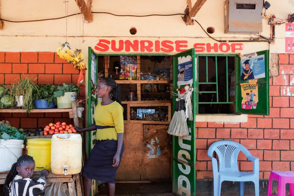Lois Jemutai at her shop near Eldoret, Kenya. (Photo by Kabir Dhanji)