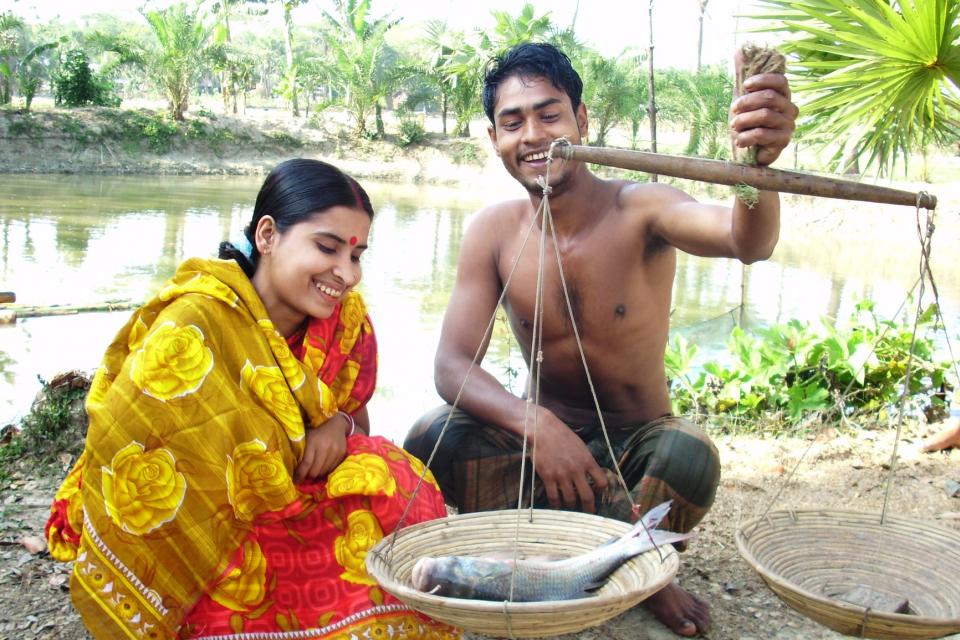 Weighing a fish