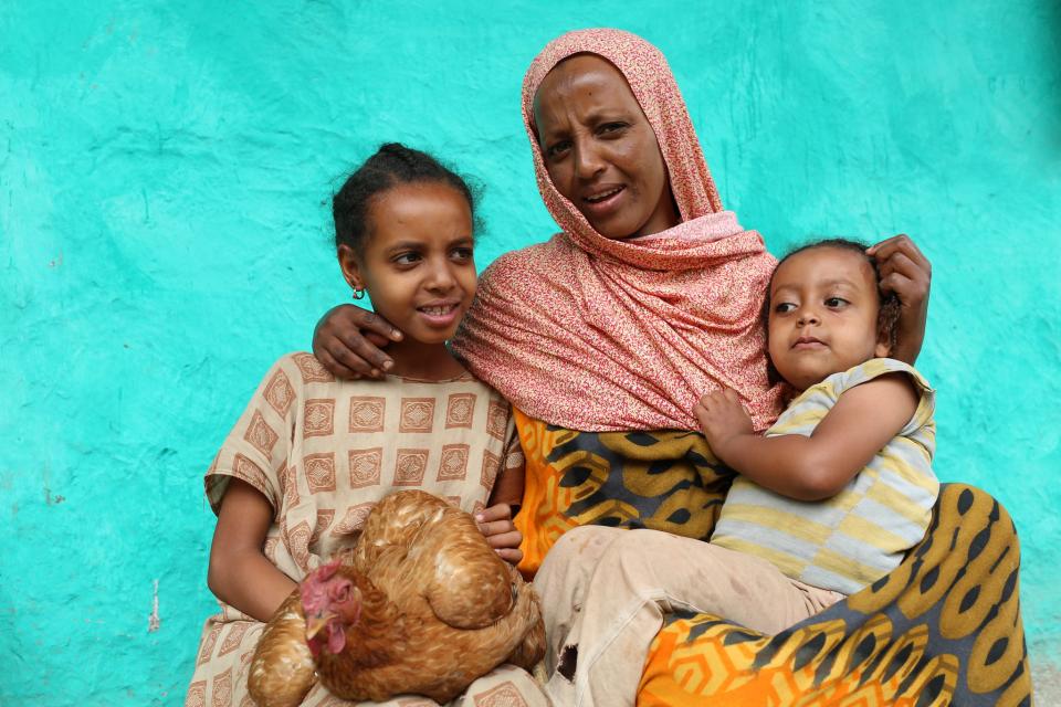 Zenebech Abdu with her children