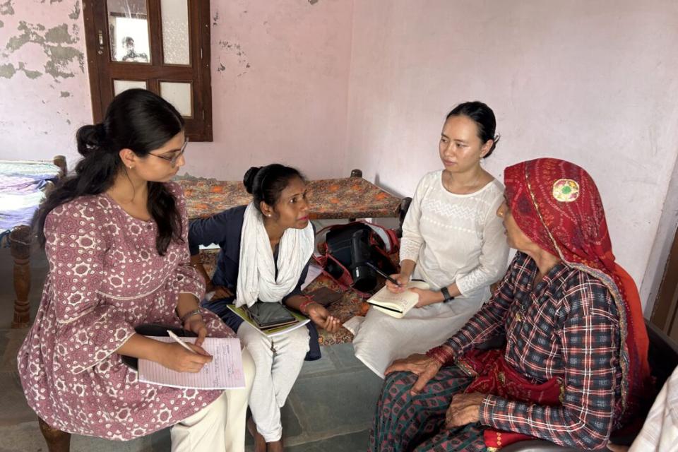 Woman enumerator undertaking survey