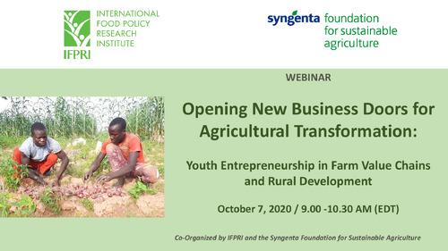 Opening new business doors for ag transformation: Youth entrepreneurship in farm value chains and rural development
