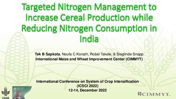 Targeted nitrogen management to increase cereal production while reducing nitrogen consumption in India