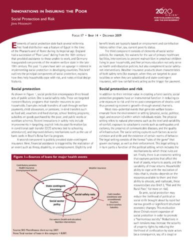 Innovations in insuring the poor: Social protection and risk