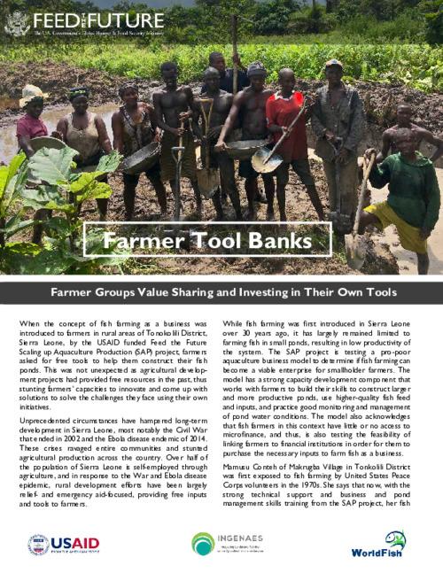 Farmer Tool Banks: Farmer Groups Value Sharing and Investing in Their Own Tools